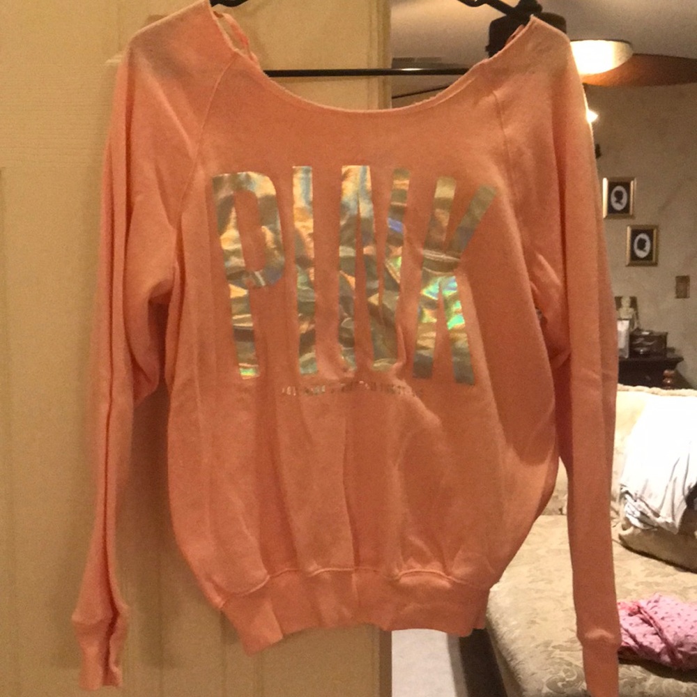 Pink Off shoulder sweatshirt-brand new